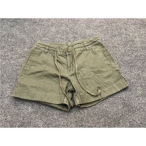 Falls Creek Shorts Linen Blend Woman’s Size 8 Green Roll Tab